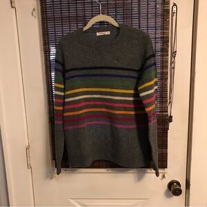 Woolover Lambswool Multi-stripe Sweater Size XS